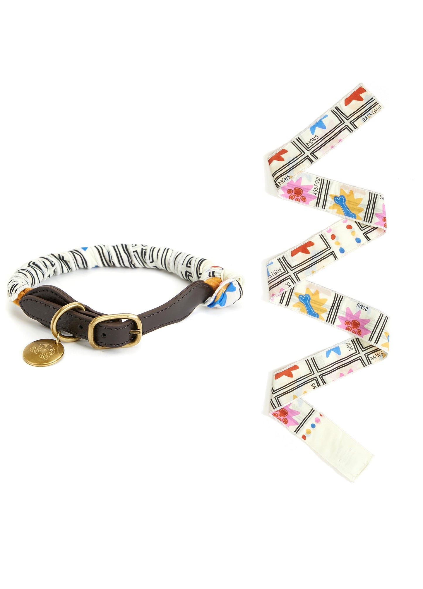 Block Print İnce Fular & Tasma Set - MONS BONS