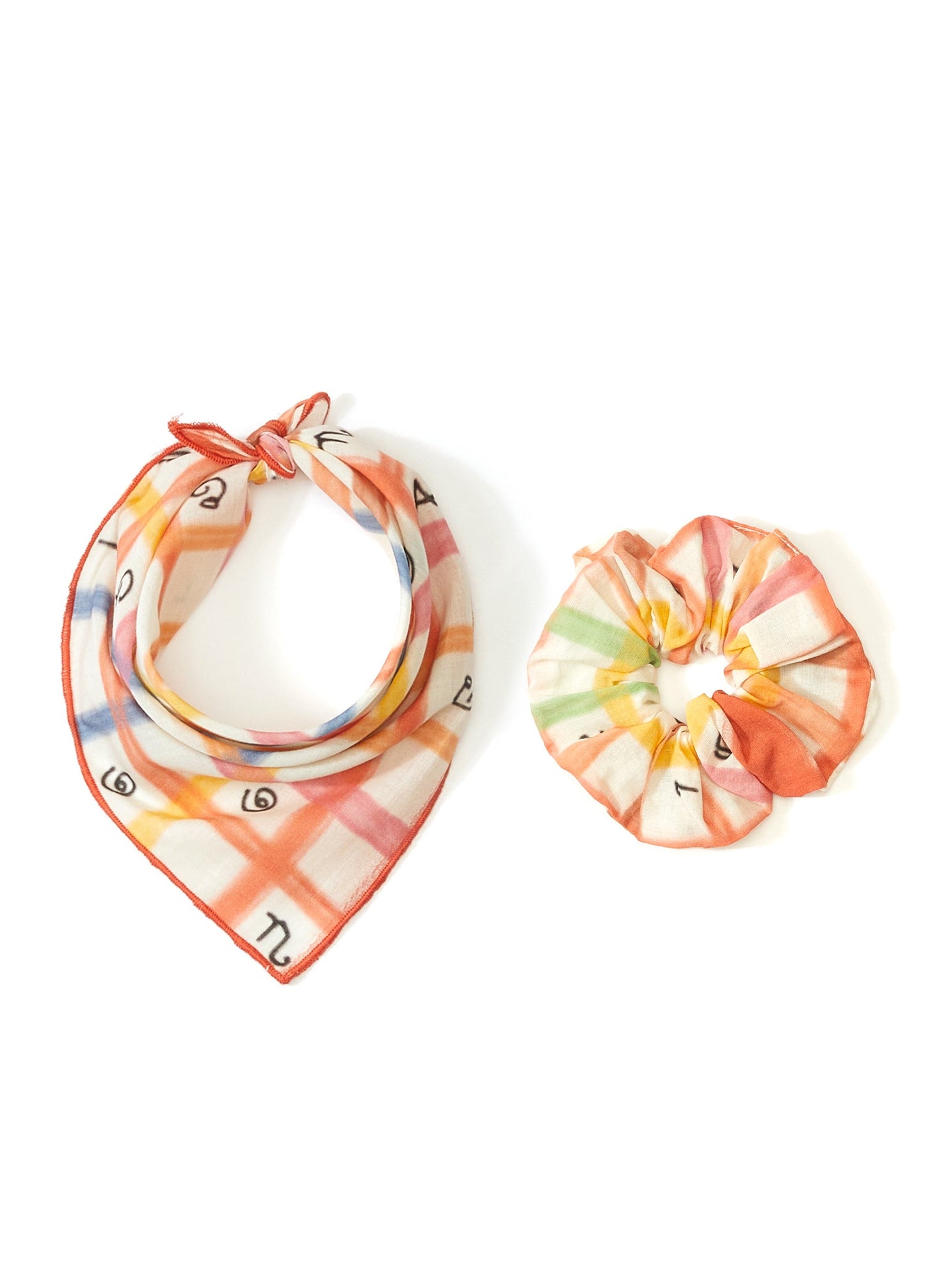 Square Print Pet Bandana & Saç Tokası Set - MONS BONS