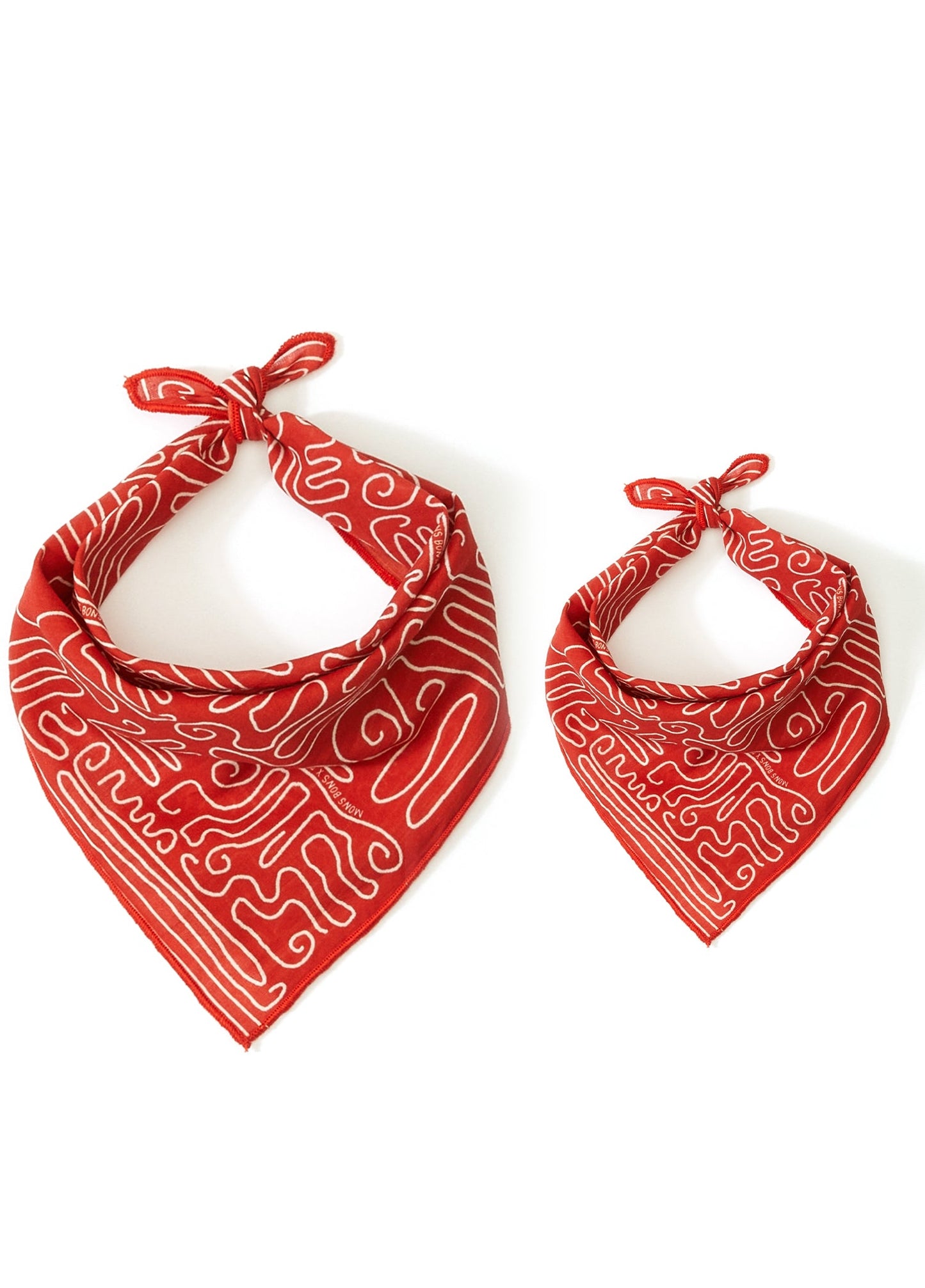 Kırmızı Abstract Print Bandana Set - MONS BONS