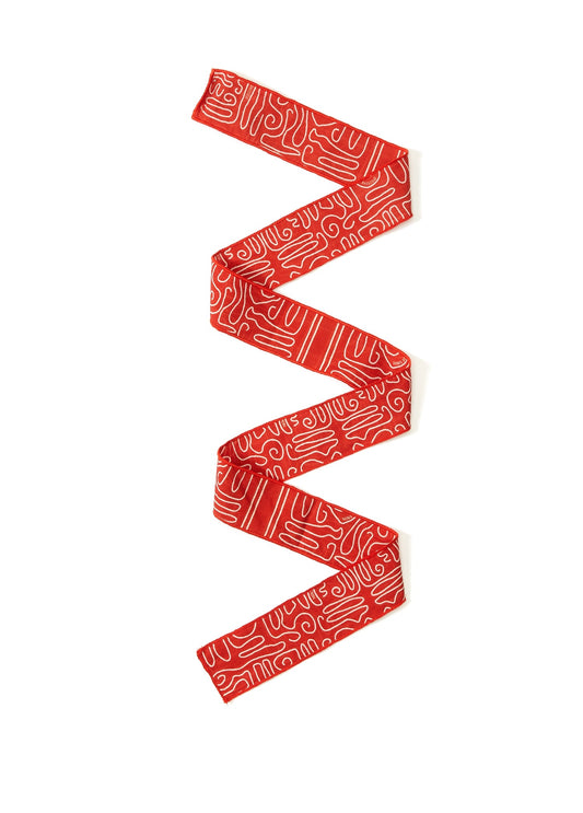 Kırmızı Abstract Print Twilly - MONS BONS