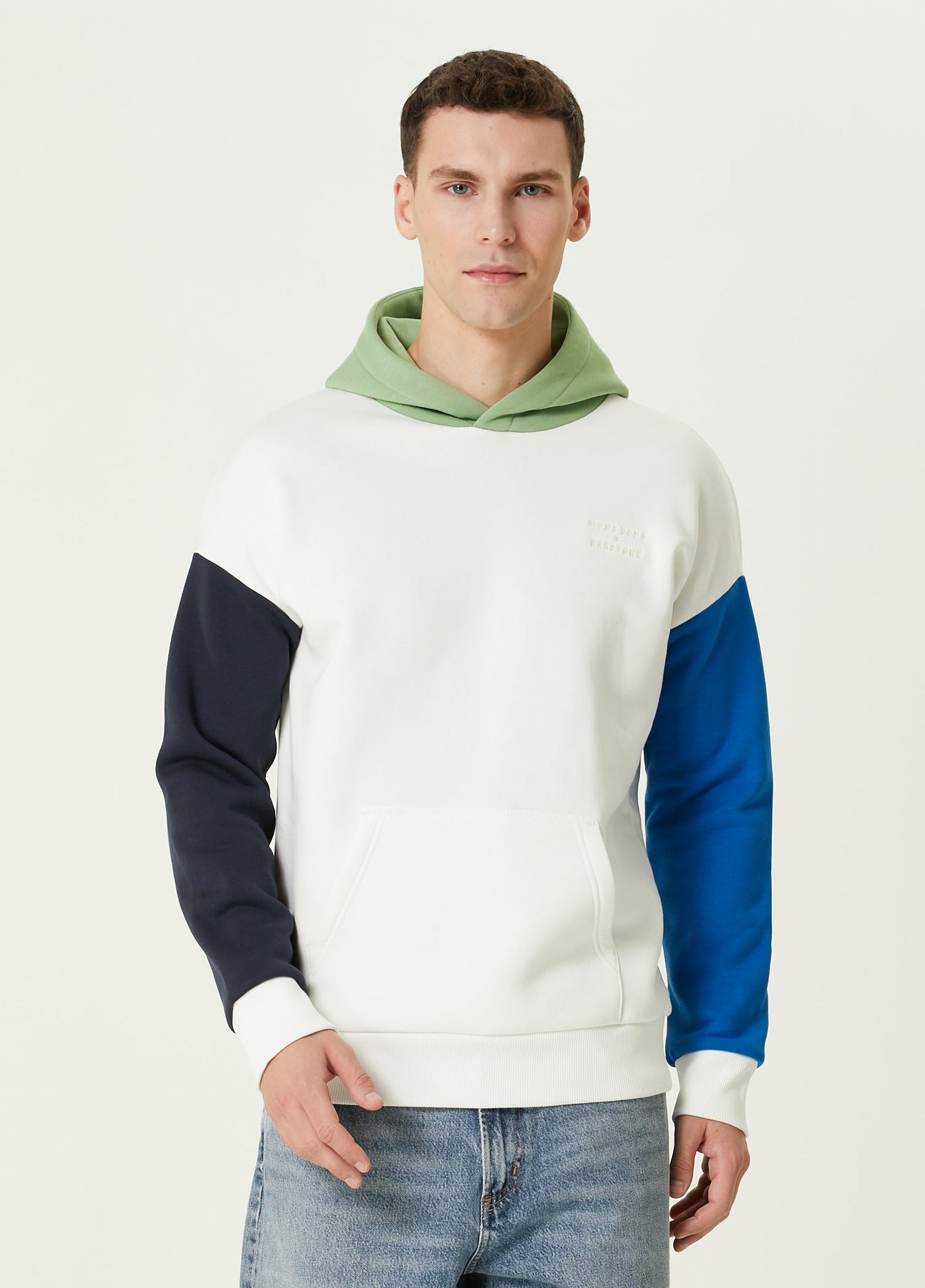 Mons Bons x Bassigue Green Color Block Hoodie - MONS BONS