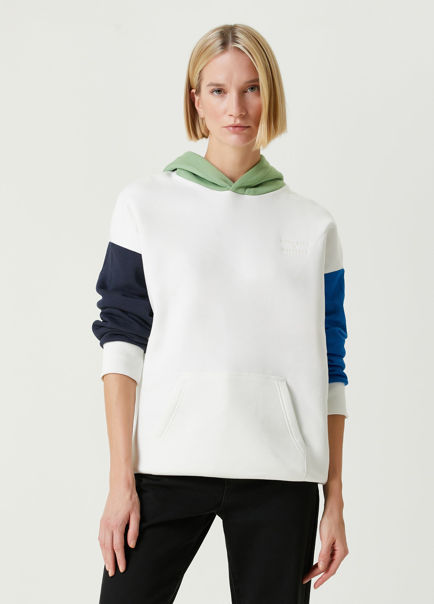 Mons Bons x Bassigue Green Color Block Hoodie - MONS BONS