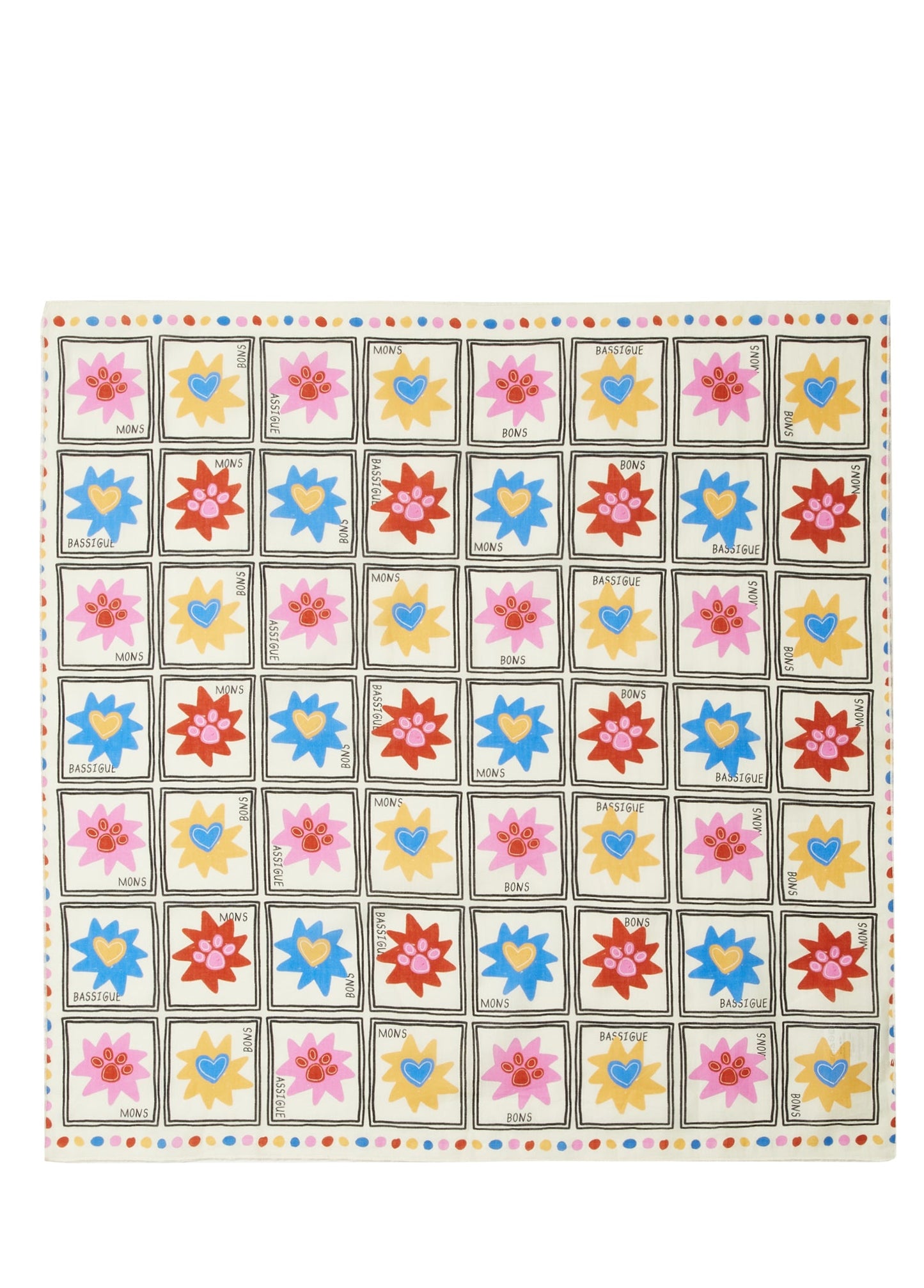 Mons Bons x Bassigue Block Print Scarf - MONS BONS