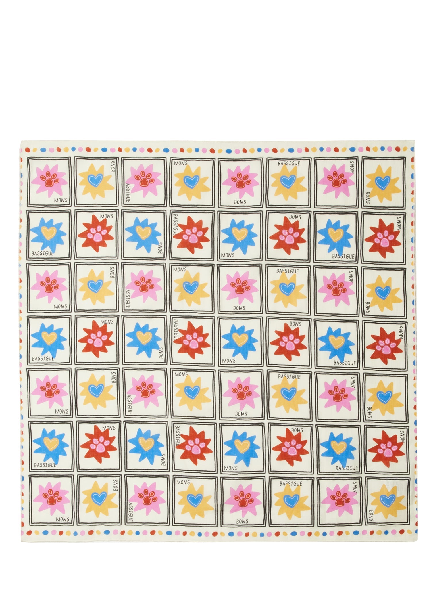 Mons Bons x Bassigue Block Print Scarf - MONS BONS