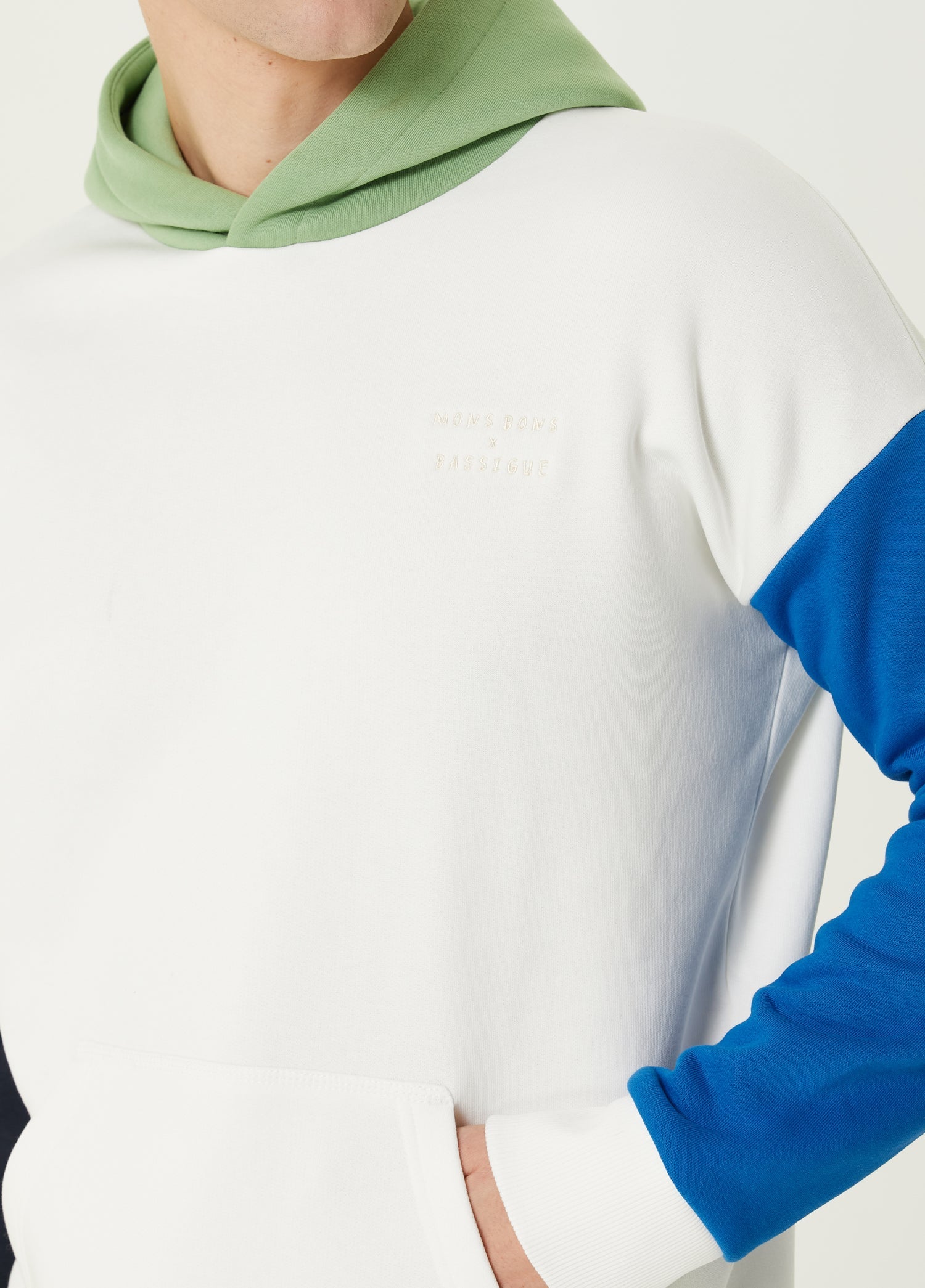 Mons Bons x Bassigue Green Color Block Hoodie - MONS BONS