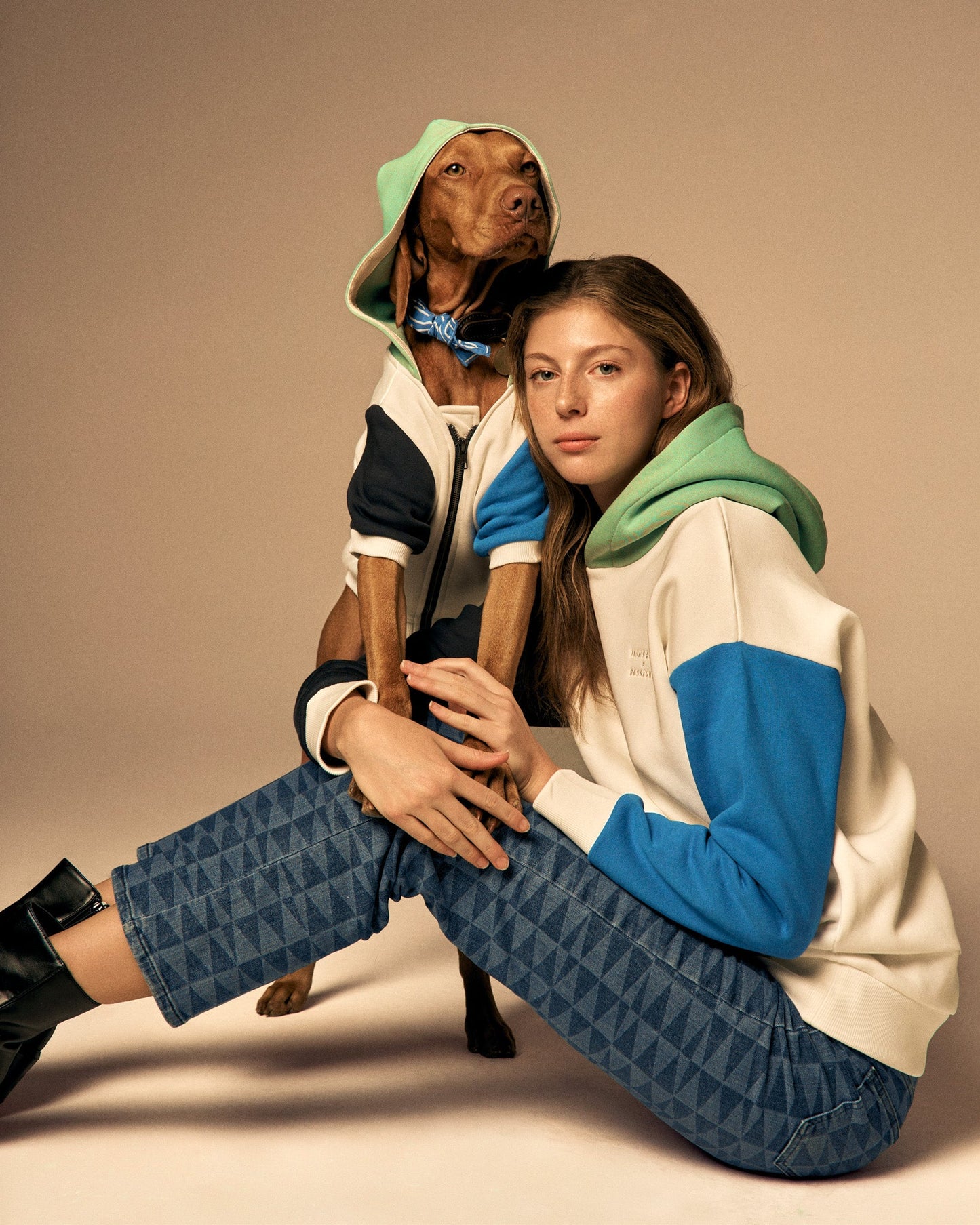 Mons Bons x Bassigue Green Color Block Hoodie - MONS BONS