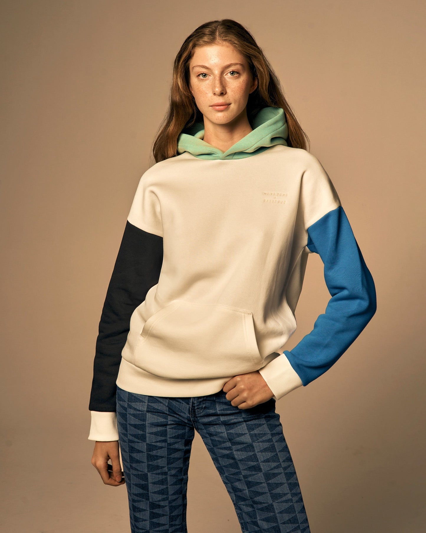 Mons Bons x Bassigue Green Color Block Hoodie - MONS BONS